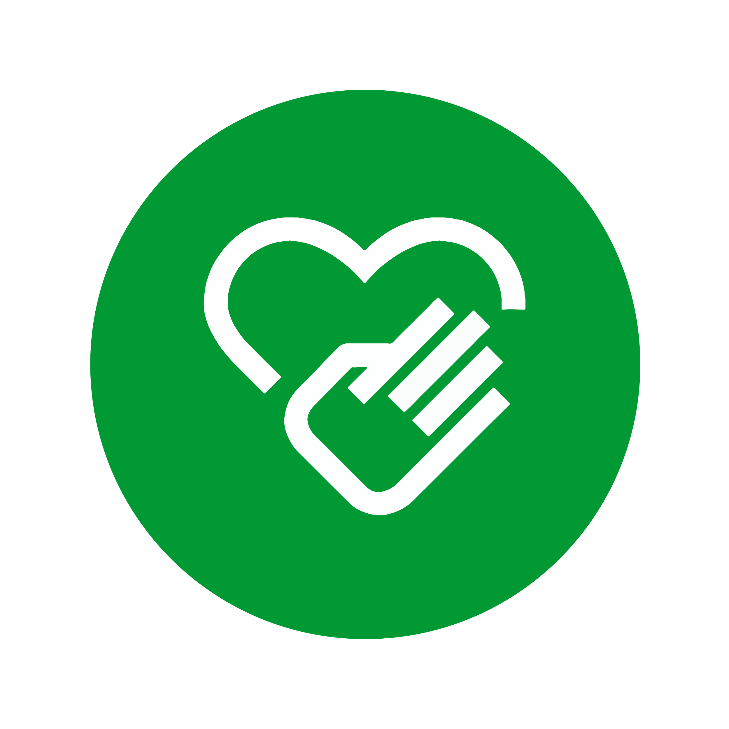 Icon representing honesty: a hand over a heart